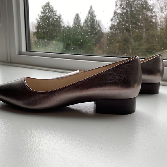 Cole Haan Pointy Flats with 1in Heal - Soft Metallic - Picture 6 of 6